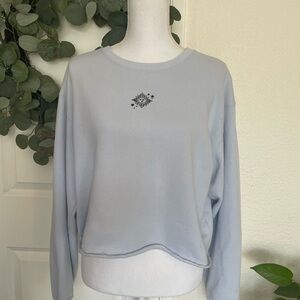 Hollister Blue Cropped Relaxed Sweatshirt
